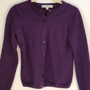 100% MERINO WOOL Cardigan from Nine West in Purple